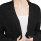 Cardigan de malha trançada com abertura frontal Ultra Flirt Juniors, preto, tamanho grande