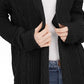 Cardigan de malha trançada com abertura frontal Ultra Flirt Juniors, preto, tamanho grande