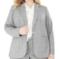 Jaqueta xadrez feminina Calvin Klein Windowpane, prata, tamanho 12