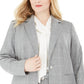 Jaqueta xadrez feminina Calvin Klein Windowpane, prata, tamanho 12
