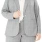 Jaqueta xadrez feminina Calvin Klein Windowpane, prata, tamanho 12
