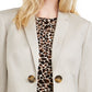 Calvin Klein Blazer Feminino Trespassado Frente Aberta Bege Tamanho 0