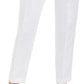 Calça feminina Calvin Klein de linho slim, branca, tamanho 10