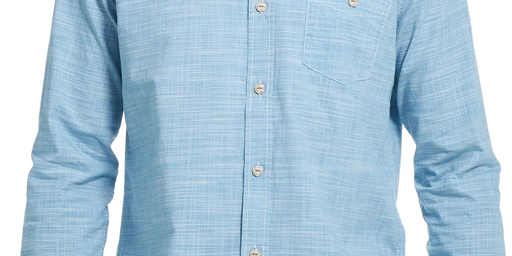 Camisa social masculina vintage à prova de intempéries com gola azul tamanho pequeno