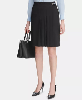 Calvin Klein Saia Plissada Feminina Preta Tamanho 6