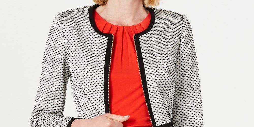 Jaqueta Calvin Klein Feminina com Zíper Frontal e Canelado Cinza Tamanho 4
