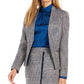 Calvin Klein Blazer assimétrico de tweed feminino azul tamanho 4
