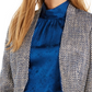 Calvin Klein Blazer assimétrico de tweed feminino azul tamanho 4