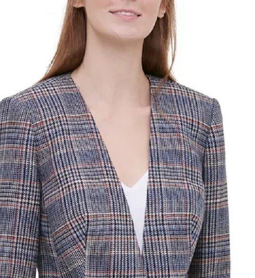 Calvin Klein Blazer Xadrez Tweed Feminino Marrom Tamanho 14