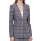 Calvin Klein Blazer Xadrez Tweed Feminino Marrom Tamanho 8