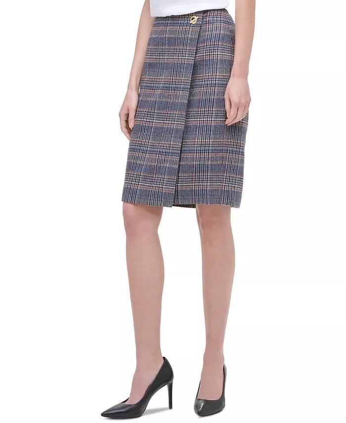 Saia lápis de tweed feminina Calvin Klein marrom tamanho 14
