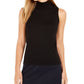 Blusa feminina Calvin Klein sem mangas com gola alta, preta, tamanho extragrande