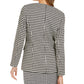 Calvin Klein Blazer Feminino Estampa Pied-de-poule Botão Único Cinza Tamanho 8