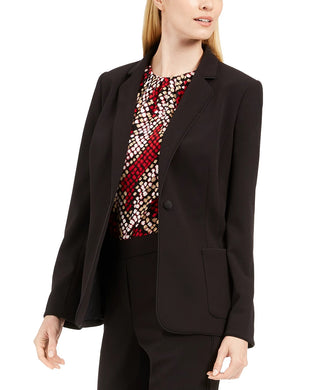 Calvin Klein Blazer Smoking Feminino com Acabamento Tubular Preto Tamanho 8