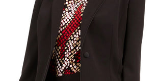 Calvin Klein Blazer Smoking Feminino com Acabamento Tubular Preto Tamanho 8