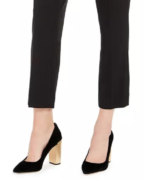 Calça de smoking feminina Calvin Klein de cintura alta, preta, tamanho 12