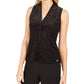 Blusa feminina Calvin Klein com estampa animal texturizada, tamanho médio, prateada