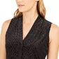 Blusa feminina Calvin Klein com estampa animal texturizada, tamanho médio, prateada