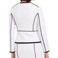 Calvin Klein Blazer Feminino com Zíper e Debrum Contrastado, Branco, Tamanho 4