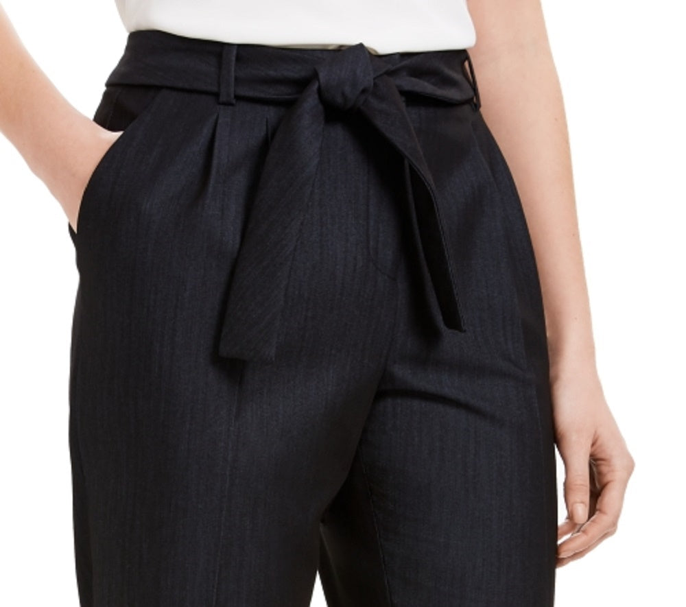 Calça Calvin Klein Feminina Slim Fit Amarrada na Frente, Azul Marinho, Tamanho 12