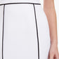 Saia lápis Calvin Klein feminina com debrum contrastante, branca, tamanho 14