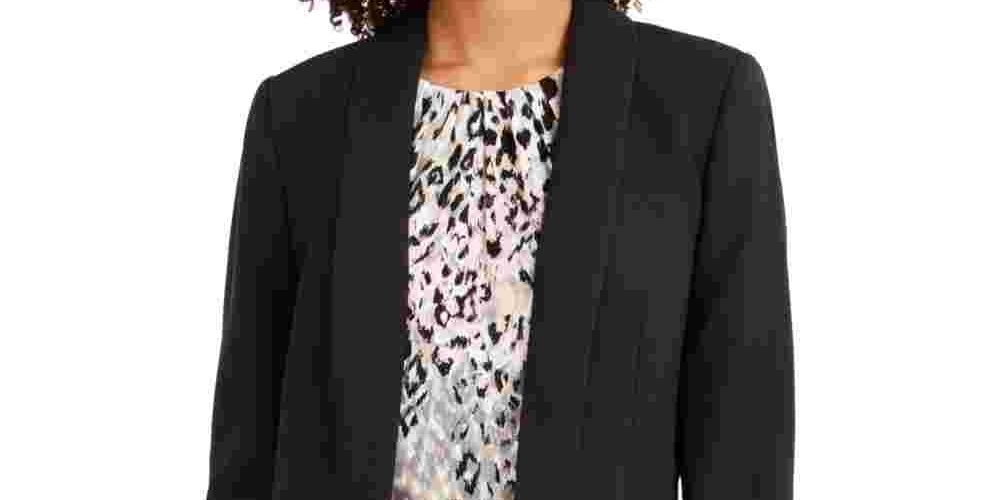 Calvin Klein Parker Blazer Aberto Frontal Feminino Preto Tamanho 14