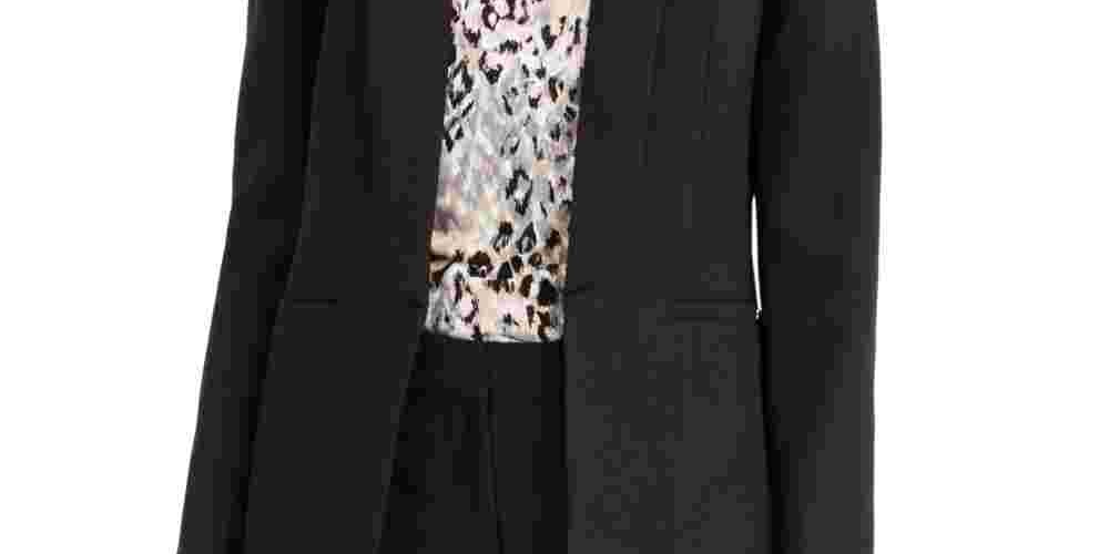 Calvin Klein Parker Blazer Aberto Frontal Feminino Preto Tamanho 14