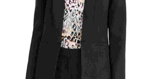 Calvin Klein Parker Blazer Aberto Frontal Feminino Preto Tamanho 14