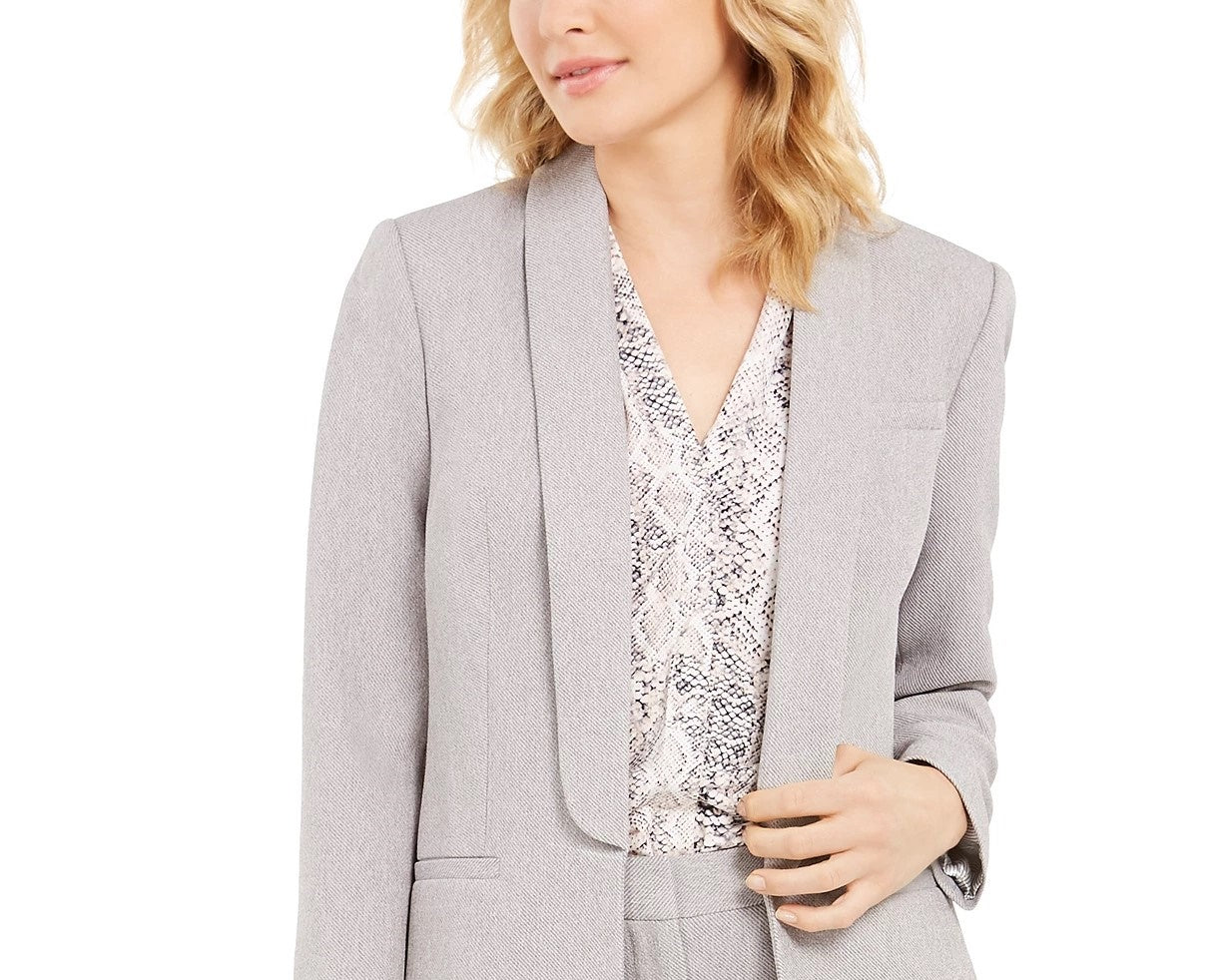 Calvin Klein Parker Blazer Aberto Frontal Feminino Cinza Tamanho 12