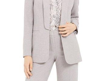Calvin Klein Parker Blazer Aberto Frontal Feminino Cinza Tamanho 12