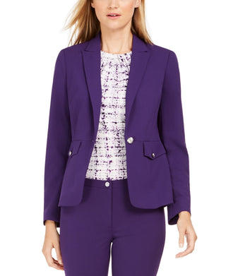 Calvin Klein Blazer Feminino de Um Botão Roxo Tamanho 8