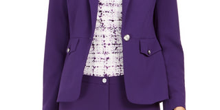 Calvin Klein Blazer Feminino de Um Botão Roxo Tamanho 8