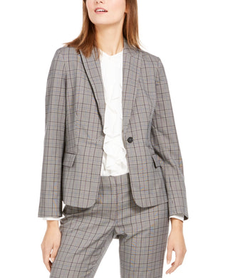 Calvin Klein Blazer Xadrez Feminino Azul Tamanho 16