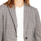 Calvin Klein Blazer Xadrez Feminino Azul Tamanho 16