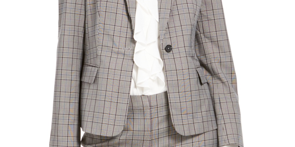 Calvin Klein Blazer Xadrez Feminino Azul Tamanho 16