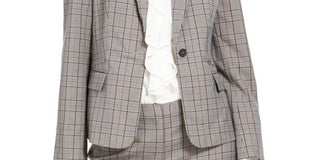 Calvin Klein Blazer Xadrez Feminino Azul Tamanho 16