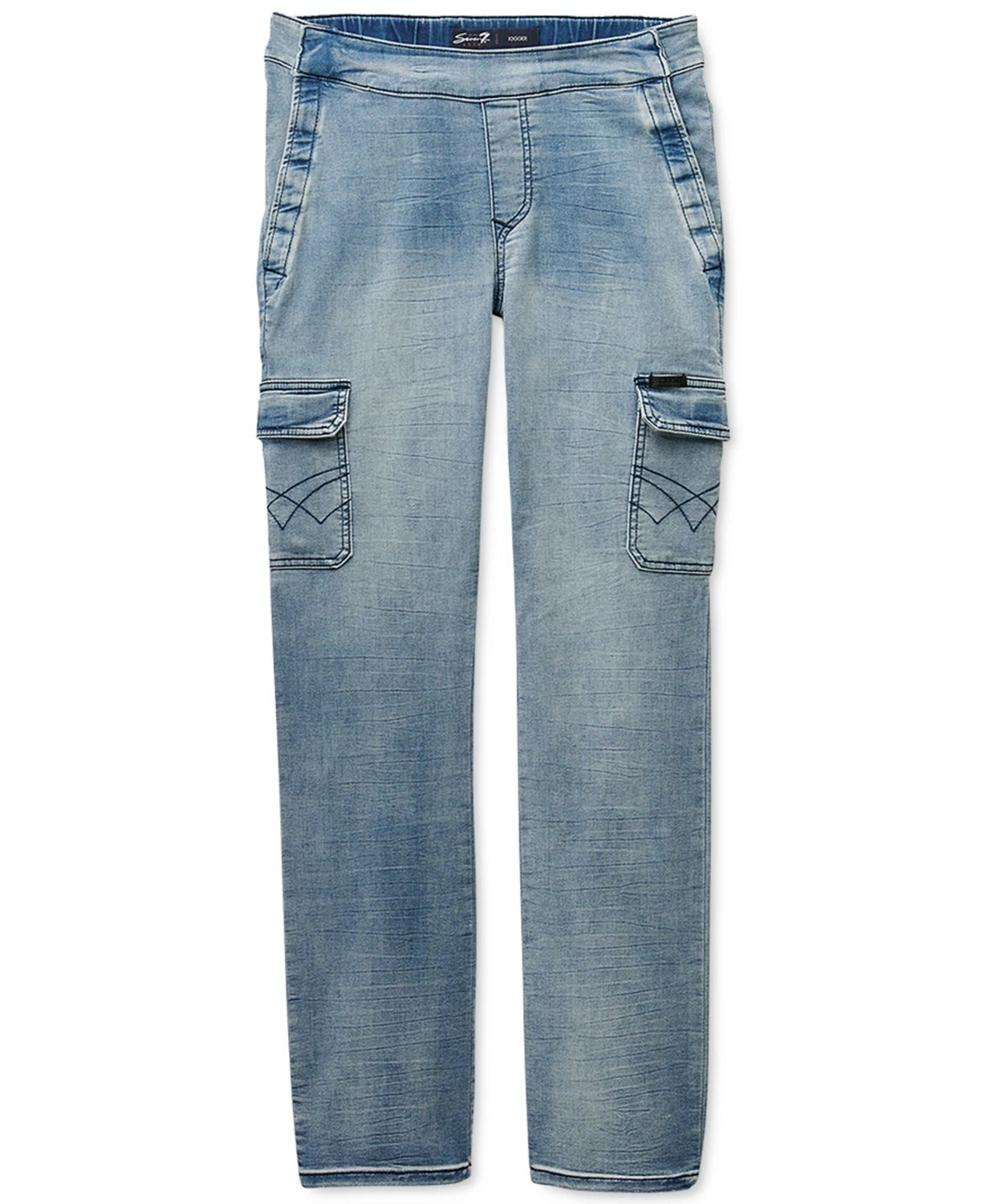 Calça jeans masculina Seven7 Adaptive Seated Mosset com bolsos, azul, tamanho 38x31