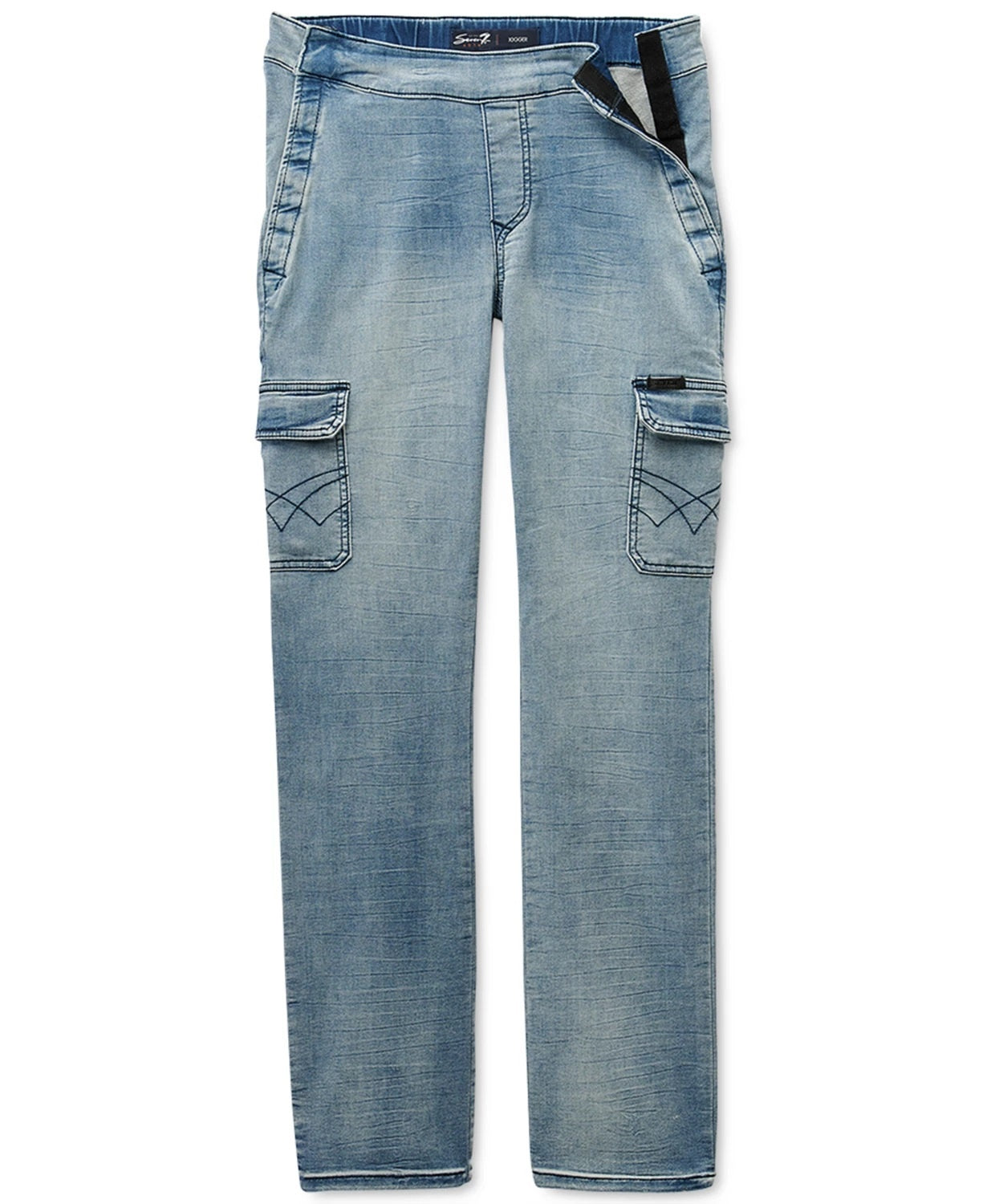 Calça jeans masculina Seven7 Adaptive Seated Mosset com bolsos, azul, tamanho 38x31