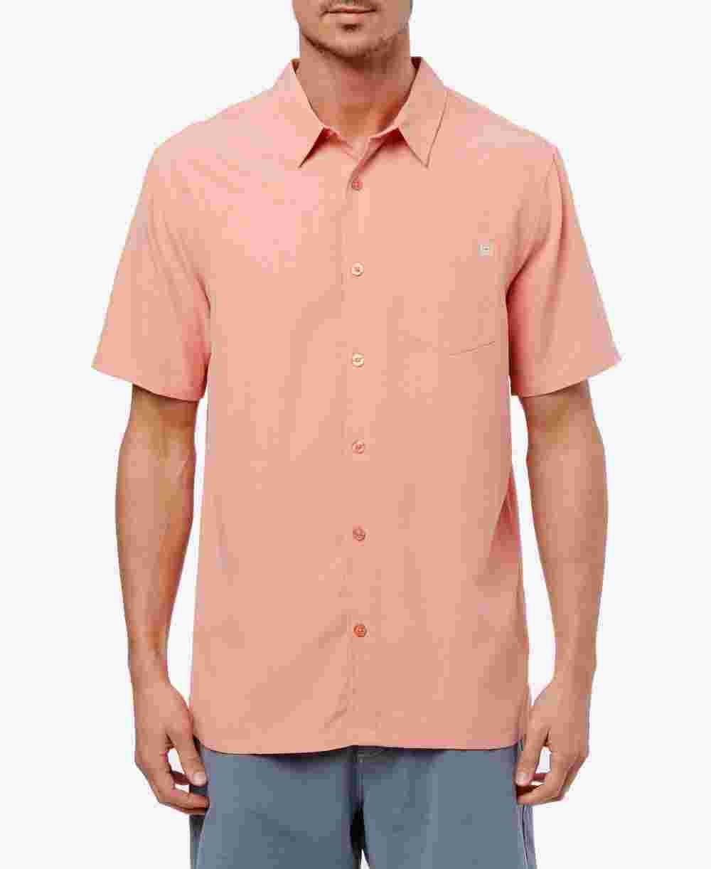Camisa de manga curta masculina Jack O'Neill Liberty rosa tamanho médio