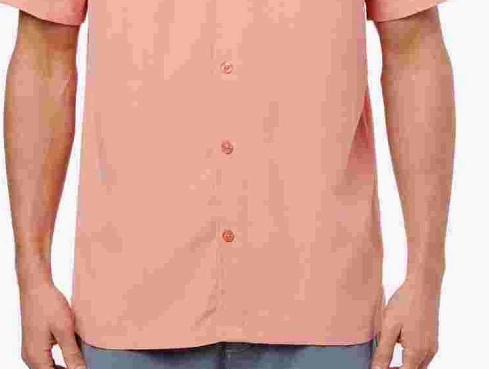 Camisa de manga curta masculina Jack O'Neill Liberty rosa tamanho médio