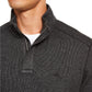 Tommy Bahama Playa Pina Port Moletom com zíper de um quarto masculino, preto, tamanho pequeno
