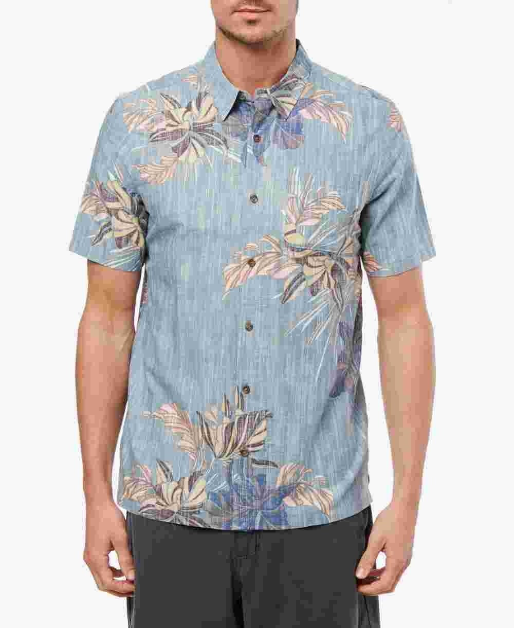 Camiseta masculina Jack O'Neill Bali manga curta azul, tamanho X-G