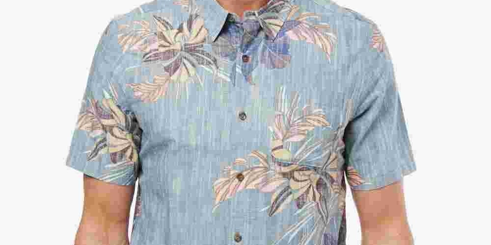 Camiseta masculina Jack O'Neill Bali manga curta azul, tamanho X-G
