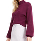 Suéter feminino Lucy Paris com gola careca, roxo, tamanho médio