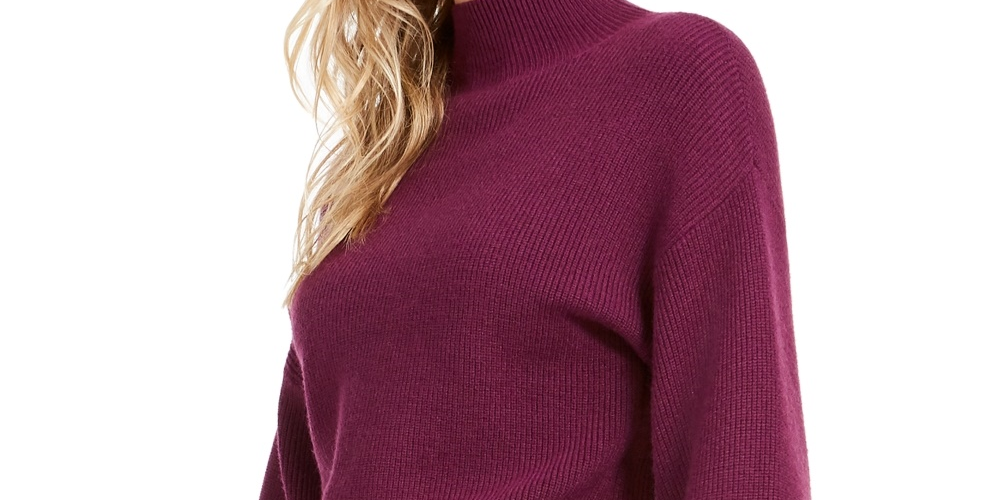 Suéter feminino Lucy Paris com gola careca, roxo, tamanho médio