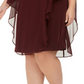 Vestido Plus Size Sobreposto Feminino Connected Roxo Tamanho 24W