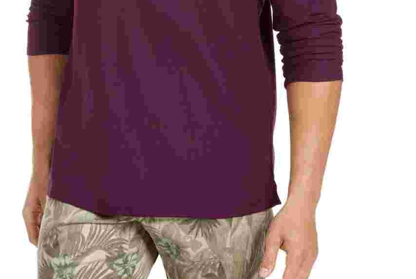 Camisa polo masculina Tommy Bahama manga comprida roxa tamanho pequeno