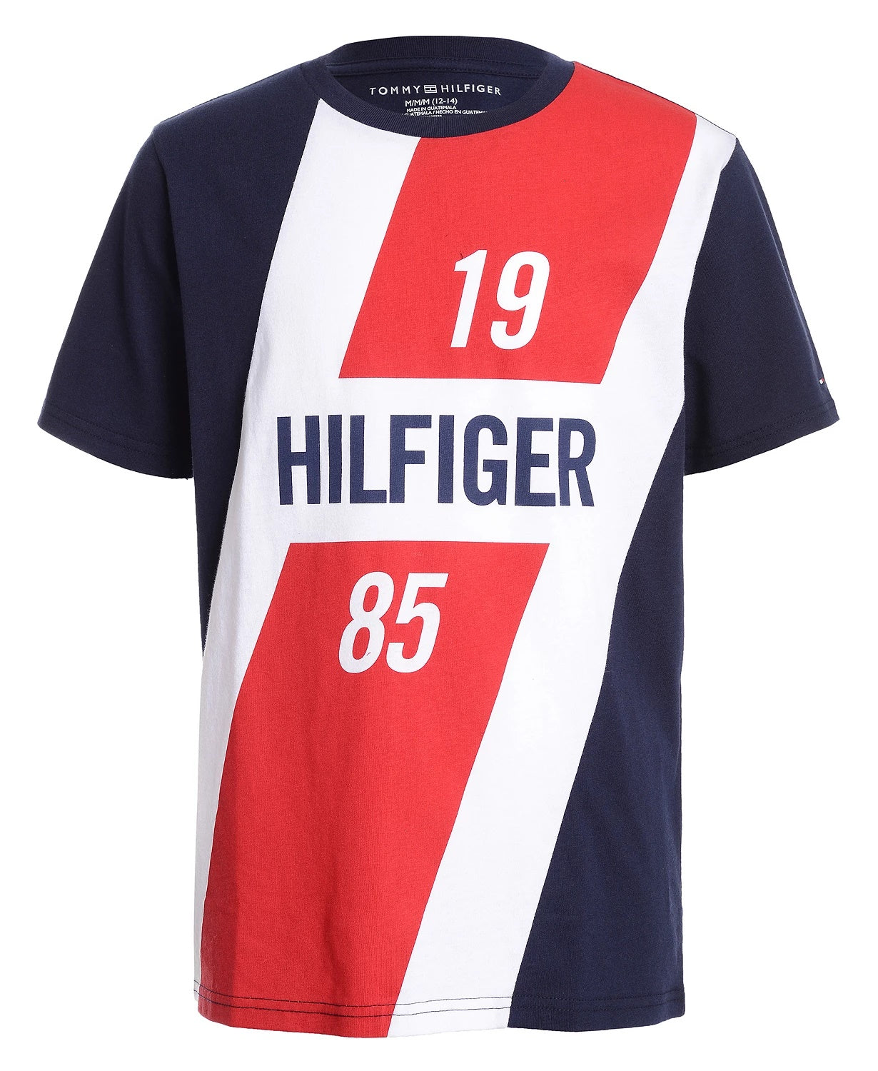 Camiseta Tommy Hilfiger Infantil Meninos Colorblocked Logo Panel Azul Escuro Tamanho 2T