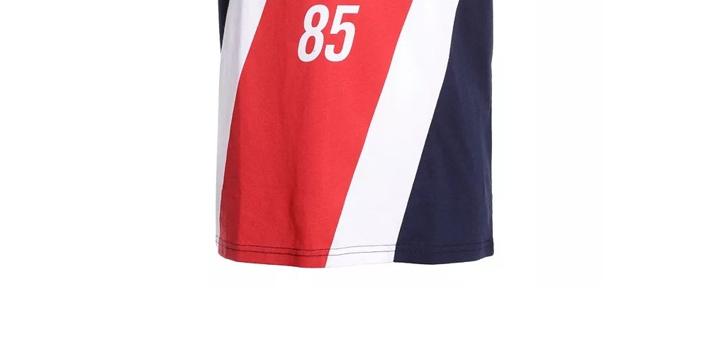 Camiseta Tommy Hilfiger Infantil Meninos Colorblocked Logo Panel Azul Escuro Tamanho 3T