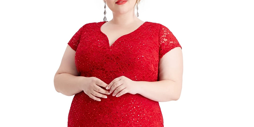 Vestido tubinho metálico plus size feminino conectado vermelho tamanho 20W
